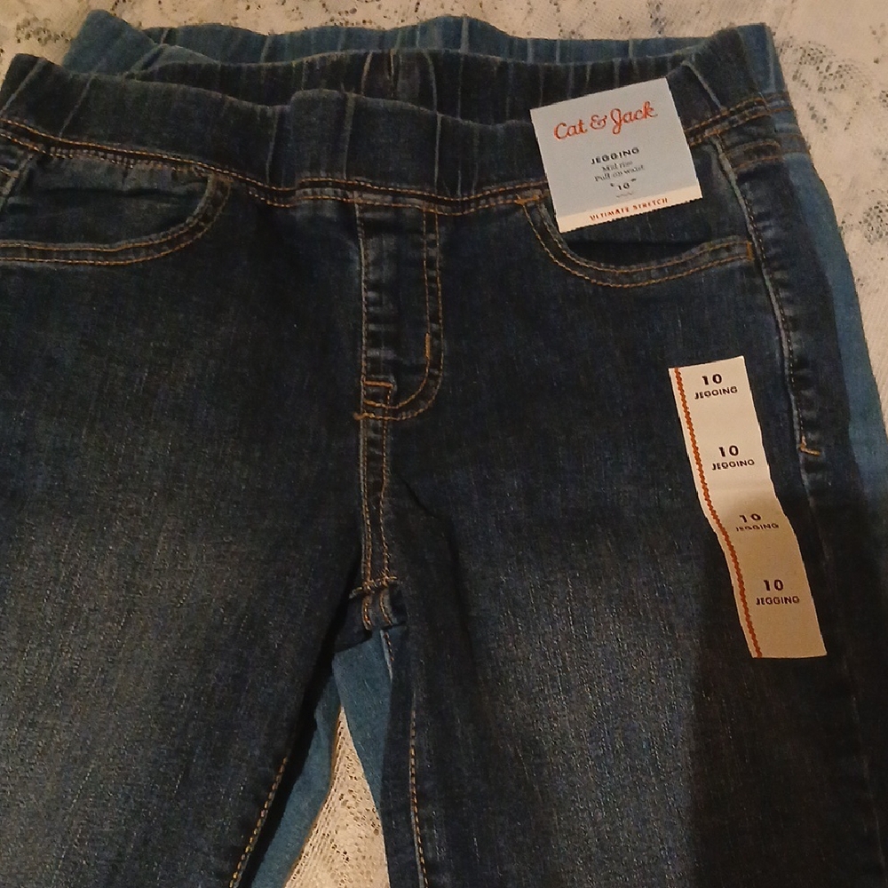 Cat & Jack Dark /Light Blue Jeggings (2) pairs sz.10